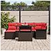 Set Divano da Giardino 7 pcs Marrone Rattan in Polipropilene - Foto miniatura 3