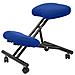 Modello Mahora - sgabello Da Ufficio Ergonomico Fisso, Regolabile In Diverse Posizioni E Con Ruote - seduta In Tessuto Bali (con Ginocchiera) Blu - Foto miniatura 1