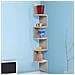 Libreria Scaffale Mensole Parete Angolare Moderna 5 Ripiani Angolo Rovere - Foto miniatura 1