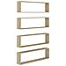 Mensole Parete a Cubo 4pz Rovere Sonoma 100x15x30cm Multistrato - Foto miniatura 2
