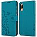 Custodia Compatibile Con Huawei Y6 Pro 2019 In Blu Fiore - Coperchio Protettivo In Design Floreale Con Chiusura Magnetica, Funzione Stand E Slot Per Carte - Foto miniatura 8