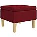 Poggiapiedi con Gambe in Legno Rosso Vino in Tessuto - Foto miniatura 1