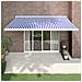 Tenda Da Sole Retrattile Blu E Bianca 4x3 M Tessuto E Alluminio - Foto miniatura 7