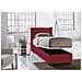 Letto Singolo Rossella, Letto Contenitore Con Rivestimento In Tessuto, 100% Made In Italy, Apertura Frontale, Con Materasso Cm 80x200 Incluso, Rosso - Foto miniatura 2