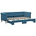 Divano Letto Con Letto Estraibile Blu 80x200 Cm In Velluto - Foto miniatura 1