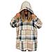 Felpa Plaid Coperta Retro Agnellato Con Tasca Sherpa Inverno Caldo Galway A Quadri - Foto miniatura 1