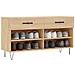 Panca Porta Scarpe Rovere Sonoma 102x35x55 Cm Legno Multistrato - Foto miniatura 8
