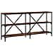 Tavolo Consolle Rovere Fumo 160x30x75cm Legno Multistrato Ferro - Foto miniatura 2