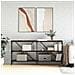Tavolo Consolle Rovere Fumo 160x30x75cm Legno Multistrato Ferro - Foto miniatura 1