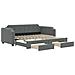 Divano Letto Estraibile Cassetti Grigio Scuro 100x200cm Tessuto - Foto miniatura 1