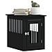 Gabbia Cani Da Arredamento Nera 45x62x59cm Legno Multistrato - Foto miniatura 3