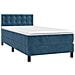Letto A Molle Con Materasso E Led Blu Scuro 90x200cm In Velluto - Foto miniatura 2