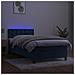 Letto A Molle Con Materasso E Led Blu Scuro 90x200cm In Velluto - Foto miniatura 3