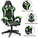 Game Chair - Sedia Da Ufficio Girevole Regolabile Del Gioco Da Corsa - Con Cuscino E Schienale Reclinabile, Nero E Verde - Foto miniatura 2