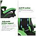 Game Chair - Sedia Da Ufficio Girevole Regolabile Del Gioco Da Corsa - Con Cuscino E Schienale Reclinabile, Nero E Verde - Foto miniatura 3