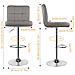 2 X Sgabelli Da Bar Moderni Girevoli Sedia Cucina Alta Con Schienale In Simipelle E Poggiapiedi, Regolabile E Girevole, 44 X 50 X (91-144) Cm, Grigio - Foto miniatura 4