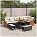 Set di Divani da Giardino 9 Pezzi con Cuscini Nero Polyrattan Acacia, Set da Pranzo da Giardino 3 Pezzi con Cuscini Nero Polyrattan Acacia - Foto miniatura 2