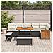 Set di Divani da Giardino 9 Pezzi con Cuscini Nero Polyrattan Acacia, Set da Pranzo da Giardino 3 Pezzi con Cuscini Nero Polyrattan Acacia - Foto miniatura 3
