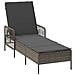 Lettino Prendisole Grigio e scuro Rattan PE 157 x 55 x 92 cm - Foto miniatura 1