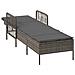 Lettino Prendisole Grigio e scuro Rattan PE 157 x 55 x 92 cm - Foto miniatura 4