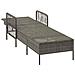 Lettino Prendisole Grigio e scuro Rattan PE 157 x 55 x 92 cm - Foto miniatura 5