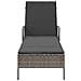 Lettino Prendisole Grigio e scuro Rattan PE 157 x 55 x 92 cm - Foto miniatura 6