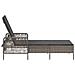 Lettino Prendisole Grigio e scuro Rattan PE 157 x 55 x 92 cm - Foto miniatura 7