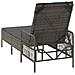 Lettino Prendisole Grigio e scuro Rattan PE 157 x 55 x 92 cm - Foto miniatura 8