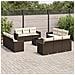 Set Divani da Giardino 13 pz con Cuscini Marrone in Polyrattan - Foto miniatura 2
