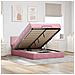 Struttura Letto Pouf con Materasso Rosa 140x190 cm in Velluto - Foto miniatura 2