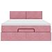 Struttura Letto Pouf con Materasso Rosa 140x190 cm in Velluto - Foto miniatura 6