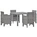 Set da Pranzo per Giardino 5 pcs Grigio chiaro Rattan Polt - Foto miniatura 1