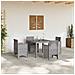 Set da Pranzo per Giardino 5 pcs Grigio chiaro Rattan Polt - Foto miniatura 3