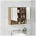Mobiletto per specchio rovere artigianale 59 x 17 x 55 cm - Foto miniatura 4