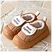 Pantofole Invernali Impermeabili In Pelle Pu Con Fodera In Pile E Suola Spessa In Cotone Coffee 36 - Foto miniatura 1