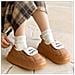 Pantofole Invernali Impermeabili In Pelle Pu Con Fodera In Pile E Suola Spessa In Cotone Coffee 36 - Foto miniatura 5