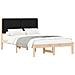 Letto con Testiera Rivestita Nero 120 x 190 cm Pino massello - Foto miniatura 1