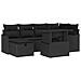 Set Divano da Giardino con cuscino 7 pcs Nero Poly Rattan - Foto miniatura 1