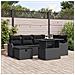 Set Divano da Giardino con cuscino 7 pcs Nero Poly Rattan - Foto miniatura 2