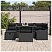 Set Divano da Giardino con cuscino 7 pcs Nero Poly Rattan - Foto miniatura 3