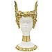 Scultura Athena Busto Femminile Con Corona Alata In Resina Bianca E Oro 32 Cm - Foto miniatura 1