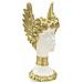 Scultura Athena Busto Femminile Con Corona Alata In Resina Bianca E Oro 32 Cm - Foto miniatura 2