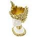 Scultura Athena Busto Femminile Con Corona Alata In Resina Bianca E Oro 32 Cm - Foto miniatura 3
