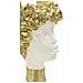 Scultura Athena Busto Femminile Con Corona Alata In Resina Bianca E Oro 32 Cm - Foto miniatura 4