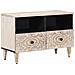Mobile TV Bianco 70 x 33,5 x 46 cm Legno di mango massello - Foto miniatura 1