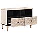 Mobile TV Bianco 70 x 33,5 x 46 cm Legno di mango massello - Foto miniatura 2