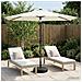 Parasol da Giardino con Luci LED 300 x 300 cm Poliestere Crema - Foto miniatura 6