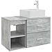 Set di mobili per il bagno 2 pcs Grigio Cemento - Foto miniatura 1