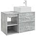Set di mobili per il bagno 2 pcs Grigio Cemento - Foto miniatura 1
