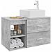 Set di mobili per il bagno 2 pcs Grigio Cemento - Foto miniatura 4